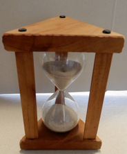 15-min timer fashioned from plumwood, a gift of a former father-in-law's backyard in Oshawa. Ebony standoffs, a signature element.