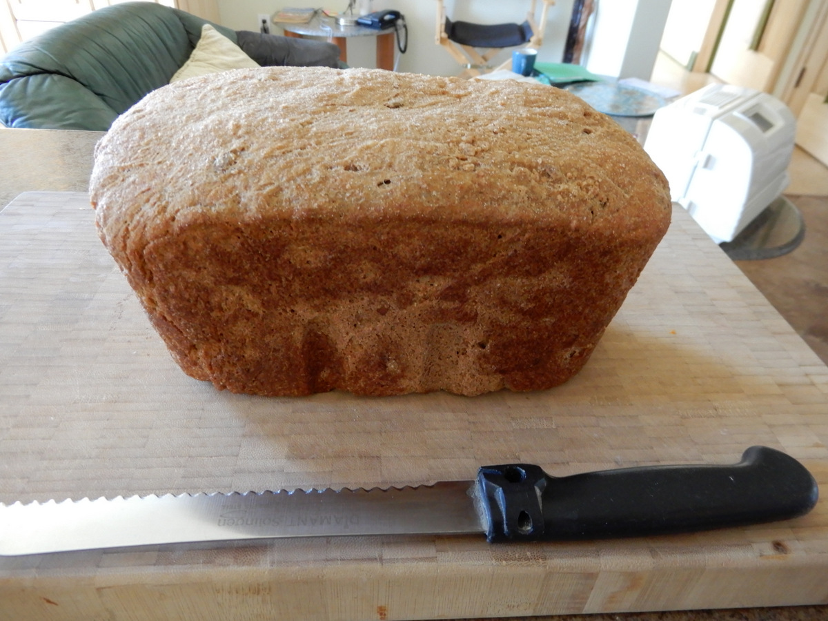 Getting a full fridge back with good stuff to eat, such as a whole grain loaf from my 25-yr-old Westbend twin paddle machine. My priority is nutrition with taste following. After years at this alone, one begins to know what works and tastes good.